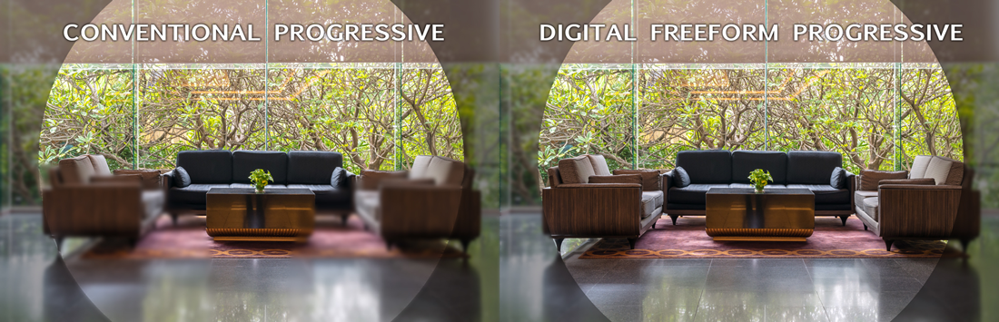 digital progressive lenses and regular progressive lenses visibility 