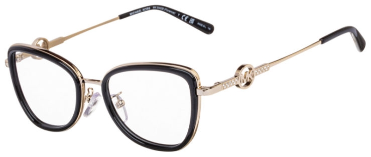 prescription-glasses-model-Michael-Kors-MK3042B-Black-Gold-45