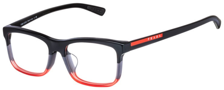 prescription-glasses-model-Prada-VPS 05F-Matte Black Grey Red-45