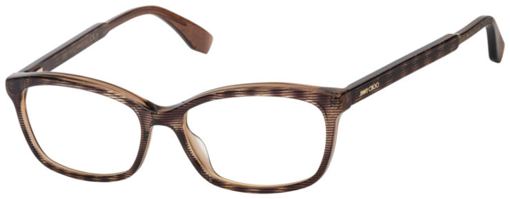 Prescription-glasses-model-Jimmy Choo_JC140_Striped Brown -45 Prescription-glasses-model-Jimmy Choo_JC140_Striped Brown -45