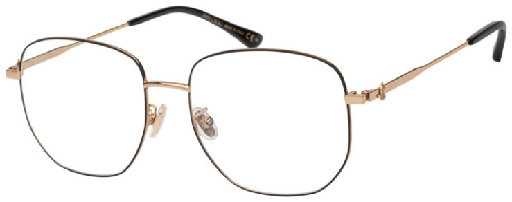 Prescription-glasses-model-Jimmy Choo_JC368-F_Matte Black Gold -45 Prescription-glasses-model-Jimmy Choo_JC368-F_Matte Black Gold -45