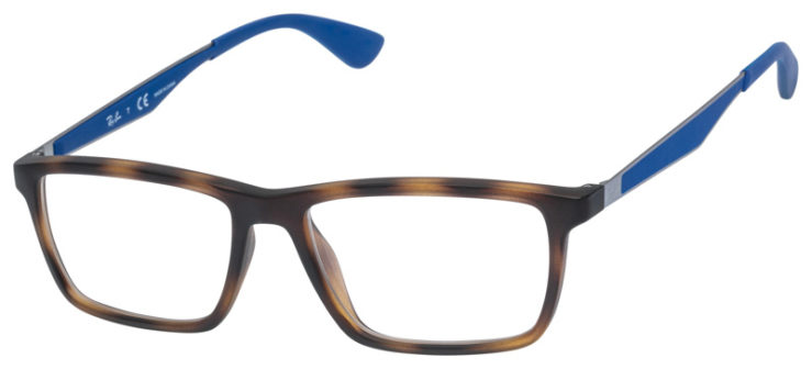 Prescription-glasses-model-Ray Ban_RB7056_Matte Tortoise Blue-45